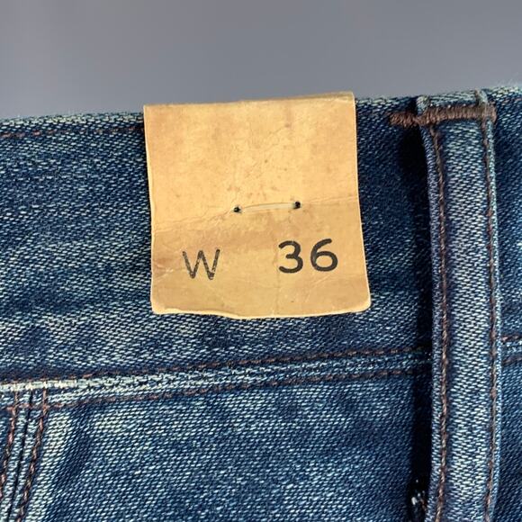 RRL by RALPH LAUREN Size 36 Blue Cotton Cropped Cocoon Jeans - Picture 4 of 8